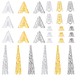 (52) Непрозрачная лаванда 240 шт. 12 стили железные колпачки для бусин, разноцветные, 8~42 мм, отверстие : 1~2 мм, 20 шт / стиль