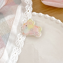 Pink Заколки для волос из кожи аллигатора, аксессуары для волос для женщин и девочек, кролик, розовые, 35 мм