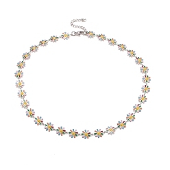 Зеленый Колье с цепочкой из эмалевых звеньев, 304 женские украшения из нержавеющей стали, цвет нержавеющей стали, зелёные, 16.3 дюйм (41.5 см)