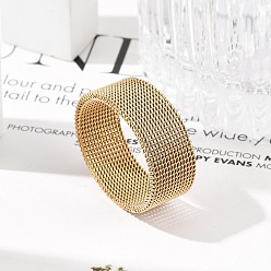 Золотой 201 палец кольца из нержавеющей стали, широкое кольцо для унисекс, ионное покрытие (ip), золотые, 10 мм, внутренний диаметр: 23 мм