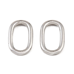 Stainless Steel Color Brass Linking Rings, Oval, Rack Plating, Long-Lasting Plated, Cadmium Free & Lead Free, Stainless Steel Color, 17x11x2mm, Inner Diameter: 12.5x7mm