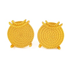 Золотой Фурнитура для сережек из латуни с круглой подставкой, без свинца и без кадмия, золотые, 15x14 мм, штифты : 13x1 мм