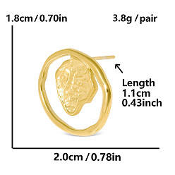 Золотой 304 стильные серьги-гвоздики в форме сердца из нержавеющей стали с уникальным дизайном, золотые, 18x20 мм