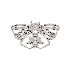 Нержавеющая Сталь Цвет 201 подвески из нержавеющей стали, лазерная резка, бабочки прелести, цвет нержавеющей стали, 17.5x29.5x1 мм, отверстие : 1.6 мм