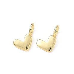 Настоящее золото 18K Латунные подвески, сердце, без свинца и без кадмия, долговечный, стойки покрытие, реальный 18 k позолоченный, 14.5x16x2.5 мм, отверстие : 5 мм