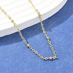 Настоящее золото 18K Ожерелье из латунных спутниковых цепей для женщин, без кадмия и без свинца, реальный 18 k позолоченный, 45~46 см