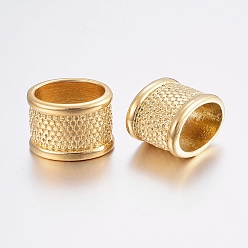 Золотой Ионное покрытие (ip) 304 шарики из нержавеющей стали, бусины с большим отверстием, овальные, золотые, 12x16.5x12 мм, отверстие : 9x13 мм