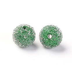 Зеленый лайм Имитация конфетного стиля смоляные хрустальные стразы бусины, круглые, для ручек с бусинами, брелки, ювелирные изделия и ремесла, зеленый лайм, 15.5 мм, отверстие : 2 мм