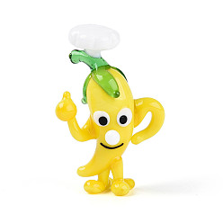 Шампанско-Желтый Декоративные элементы ручной работы из стекла в виде мультяшного перца для демонстрации шеф-повара., украшения для дома, шампанское желтый, 43~51.5x27.5~29x13.5~15 мм