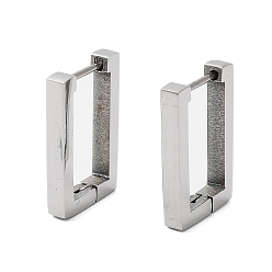 Rectangle Устойчивые к потускнению 202 серьги-кольца из нержавеющей стали, с 304 штифтов из нержавеющей стали, прямоугольные, 20x3 мм