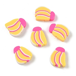 Банан Бусины из полимерной глины ручной работы с фруктово-овощной тематикой, для поделок ювелирных изделий, банан, 17.5x13.5x4.5 мм, отверстие : 1.6 мм