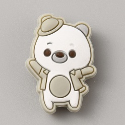 Темный Хаки Экологически чистые силиконовые фокусные бусины медвежьего качества, Темный хаки, 26.5x18x8.5 мм, отверстие : 2.5 мм