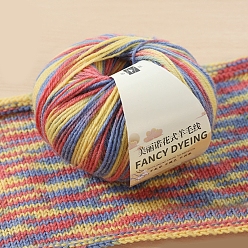 Разноцветный Пряжа шерстяная радужная сегментная окрашенная, нитки для ручного вязания, для детского свитера, шарфа, ткани, рукоделия, ремесла, красочный, 3~5 мм