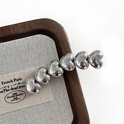 Платина Сплав с пластиковыми заколками для волос из кожи аллигатора, сердце, платина, 70x20 мм