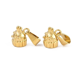 Real 20K Gold Plated 304 подвески из нержавеющей стали, очарование клубничного кекса, ионное покрытие (ip), реальный 20 k позолоченный, 11x10x3.3 мм, отверстие : 8x3.4 мм
