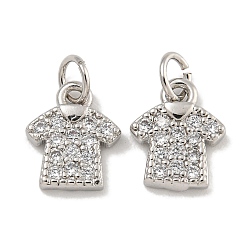 Платина Покрытие стойки латунь микропаве прозрачные кубические циркониевые подвески, без свинца и без кадмия, долговечный, одежда, платина, 9.5x8x2 мм, отверстие : 3 мм