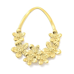 Настоящее золото 18K Вакуумное покрытие pvd 304 соединительные кольца из нержавеющей стали, слеза и цветок, реальный 18 k позолоченный, 48x38.5x2 мм