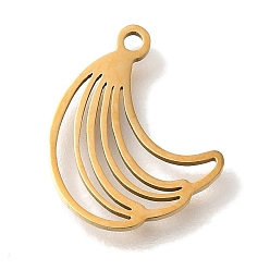 Банан 201 подвески из нержавеющей стали, фруктовые прелести, банан, 14.5x12x1 мм, отверстие : 1.2 мм