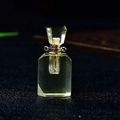 Желтый Кварц Подвески в виде флаконов для духов из натурального желтого кварца, спа ароматерапия эфирное масло пустая бутылка подвески, 3.6x1.7 см