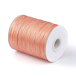 Coral Korean Waxed Polyester Cord, Coral, 1mm, about 85yards/roll