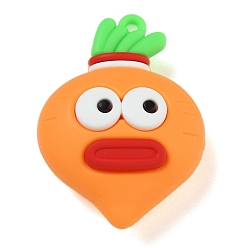 Carrot ПВХ подвески, растительный, для брелка, морковь, 46x34x18 мм, отверстие : 3 мм