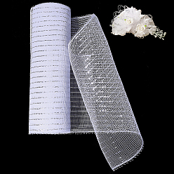 Серебро Деко сетчатые ленты, тюль ткань, Тюль-рулонная катушка, серебряные, 10-1/4 дюйм (260 мм)