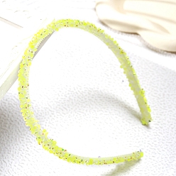 Желто-Зеленый Стеклянные ободки для волос со стразами для женщин и девочек, желто-зеленый, 120x10 мм