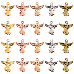 (52) Непрозрачная лаванда 40 шт 5 цвета подвески из сплава в тибетском стиле, ангельские прелести, разноцветные, 20x20 мм, 8 шт / цвет