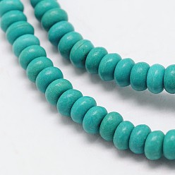 Turquoise Dyed Synthetical Turquoise Rondelle Bead Strand, Turquoise, 10x6mm, Hole: 1mm, about 1340pcs/kg