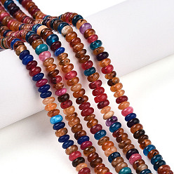 (52) Непрозрачная лаванда Окрашенные природные белый нефрит бисер пряди, рондель, разноцветные, 4.5x2.5~3 мм, отверстие : 0.8 мм, около 142~148 шт / нитка, 14.57~14.96'' (37~38 см)