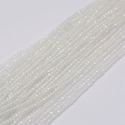 White Moonstone Natural White Moonstone Beads Strands, Round, Faceted, 2mm, Hole: 0.5mm, about 140~145pac/strand, 12.5 inch(32cm)