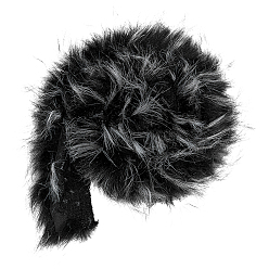 Черный 1 Лента из искусственного меха из акрилового волокна, аксессуары для одежды, чёрные, 2 дюйм (50 мм), около 1.09 ярдов (1 м) / комплект