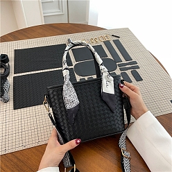 Черный Набор сумок-шопперов с ромбовидной текстурой своими руками, включая материалы сумки из искусственной кожи, чёрные, 240x170x100 мм