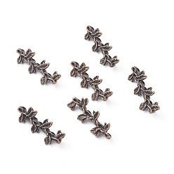 Красная Медь Тибетский стиль сплава многожильных ссылки, лист, без никеля , Красная медь, 29.5x11.5x5 мм, отверстие : 2 мм