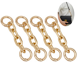 Light Gold 4 шт. алюминиевые цепи для удлинителей цепей, с литыми пружинными кольцами, золотой свет, 95 мм