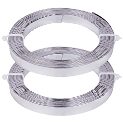 Серебро 2 рулоны алюминиевой проволоки, плоский, серебряные, 10x1 мм, около 16.40 футов (5 м) / рулон