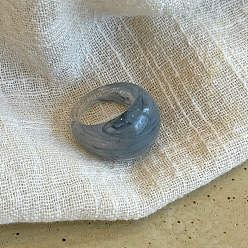 Стально-синий Кольца из смолы для женщин, стальной синий, внутренний диаметр: 18 мм