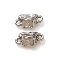 Stainless Steel Color 304 Stainless Steel Connector Charms, Cup Links, Stainless Steel Color, 9x5x3.5mm, Hole: 1mm