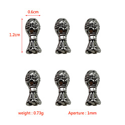 Antique Silver Tibetan Style Cord Ends, End Caps for Necklace, Bracelet Making, Antique Silver, 12x6mm, Hole: 1mm, about 684pcs/500g