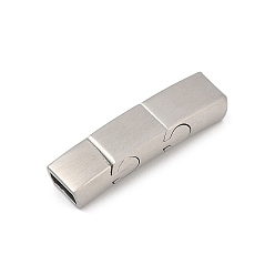 Нержавеющая Сталь Цвет 304 из нержавеющей стали защелкой застежки, прямоугольные, цвет нержавеющей стали, 29.5x8x6 мм, отверстие : 6x2.5 мм