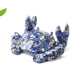 Ляпис-Лазурь Украшение дома из смоляного краба, натуральный лазурит внутри фигурок фэн-шуй, 112x95 мм