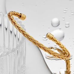 Золотой Латунь манжеты браслеты, браслеты в форме пшеницы для женщин, внутренний диаметр: 2-3/8 дюйм (6 см) ~ 3-1/8 дюйм (8 см)