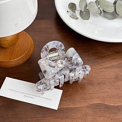 Гейнсборо Заколки для волос в форме когтей из ацетата целлюлозы, аксессуары для волос со стразами для женщин и девочек, бантом, светло-серые, 75 мм