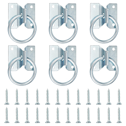 Platinum 6 Bags Iron Decorative Rope Supports Holder, Ceiling Hook, Platinum, 89mm, Hole: 6mm