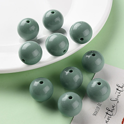 Cadet Blue Opaque Acrylic Beads, Round, Cadet Blue, 20x19mm, Hole: 3mm, about 111pcs/500g