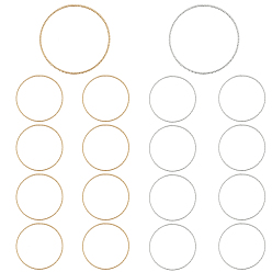Mixed Color 20Pcs 2 Style Brass Quick Link Connectors, Linking Rings, Mixed Color, 40~43x39~40x1mm, 10pcs/style