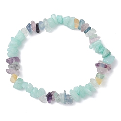 Амазонит Эластичные браслеты из натуральных бусин амазонита для женщин, внутренний диаметр: 2-1/8 дюйм (5.5 см)