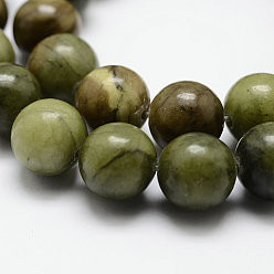 Olive Drab Natural Gemstone Beads, Taiwan Jade, Natural Energy Stone Healing Power for Jewelry Making, Round, Olive Drab, 12mm