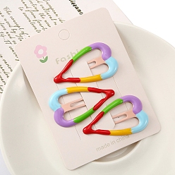 Сердце 3шт. цветные заколки-кнопки из сплава для девочек, сердце, 100x80 мм