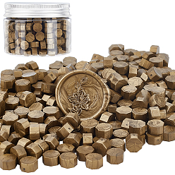 Dark Khaki Sealing Wax Particles, for Retro Seal Stamp, Octagon, Dark Khaki, 9mm, 300pcs